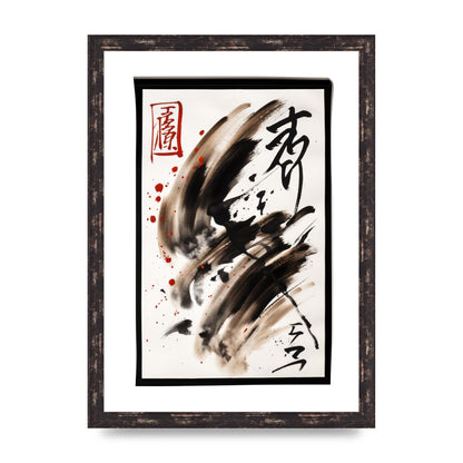 Detailed Traditional Japanese Calligraphy