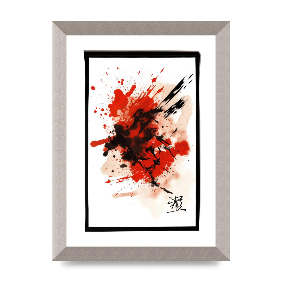 Traditional Japanese Calligraphy with Bold Strokes