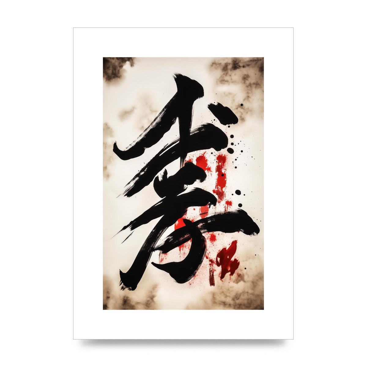 Exquisite Japanese Calligraphy on White Background