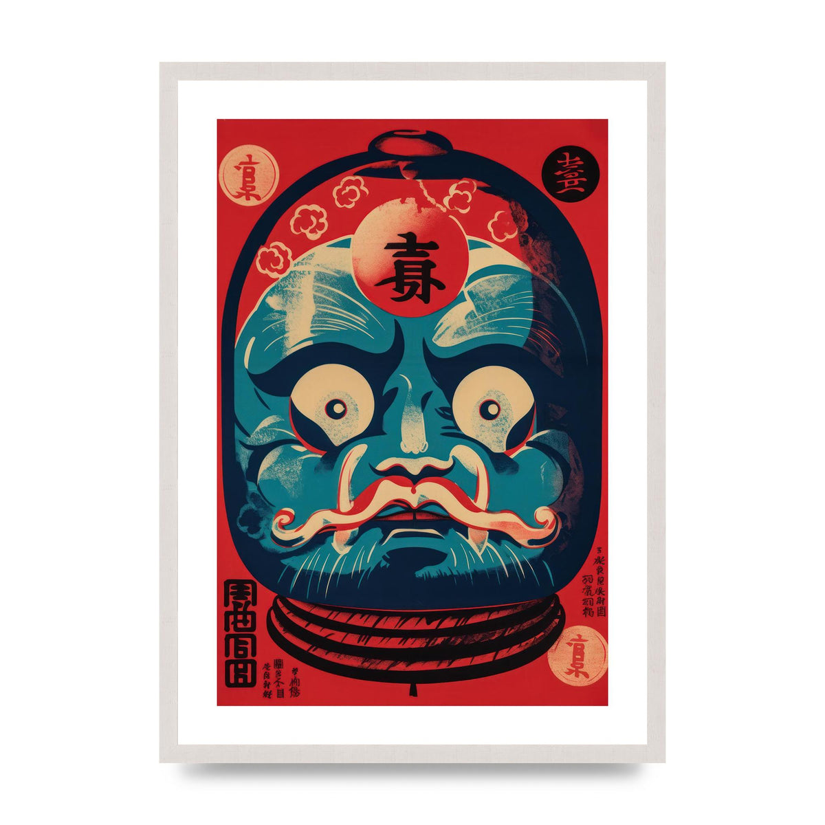 Vivid Risograph Traditional Daruma Doll