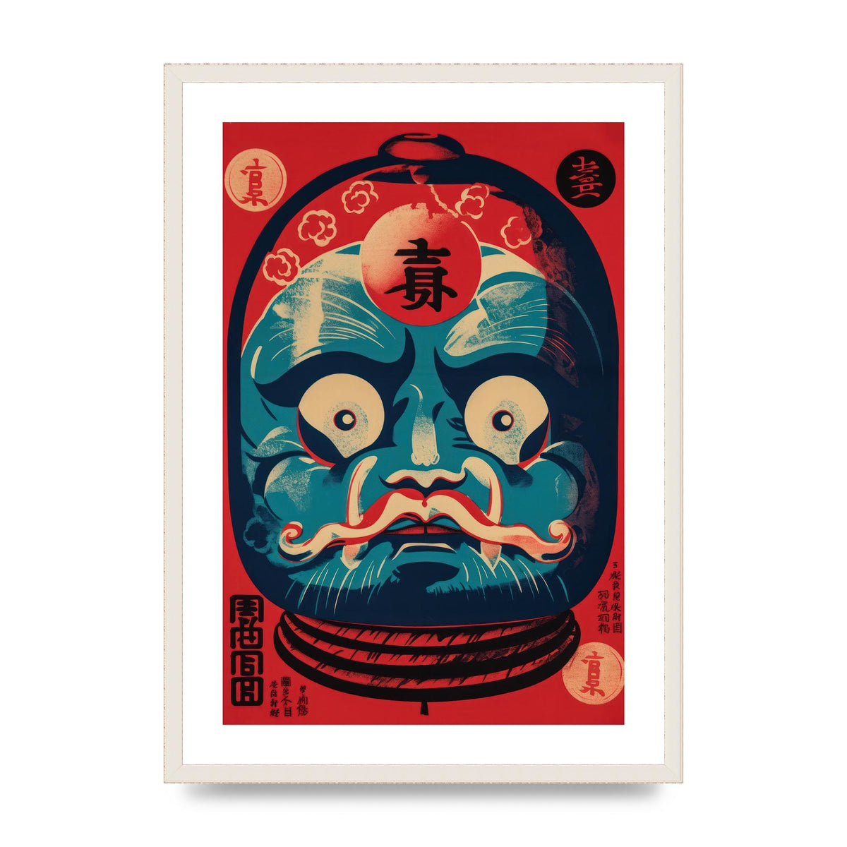 Vivid Risograph Traditional Daruma Doll