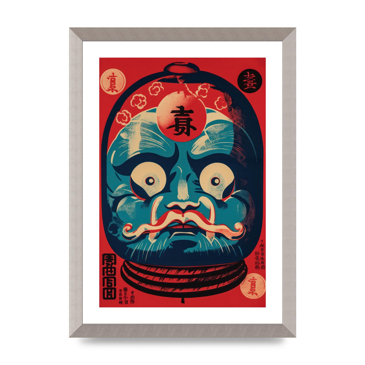 Vivid Risograph Traditional Daruma Doll