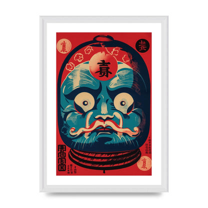 Vivid Risograph Traditional Daruma Doll