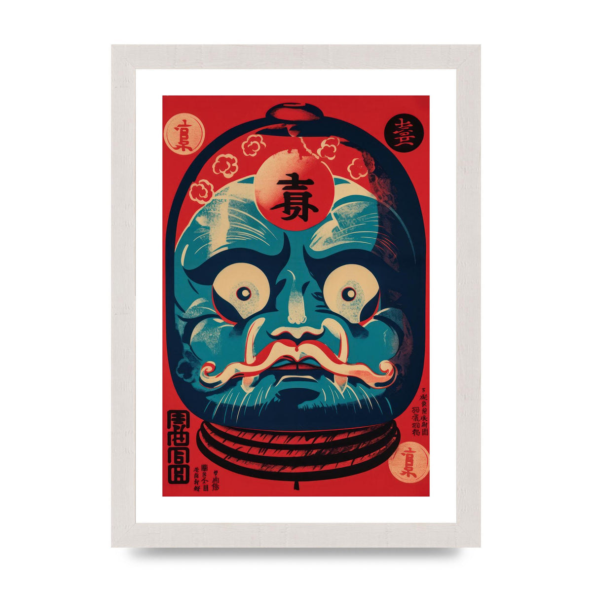 Vivid Risograph Traditional Daruma Doll