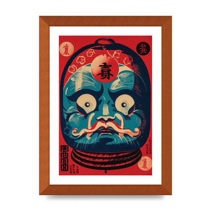 Vivid Risograph Traditional Daruma Doll