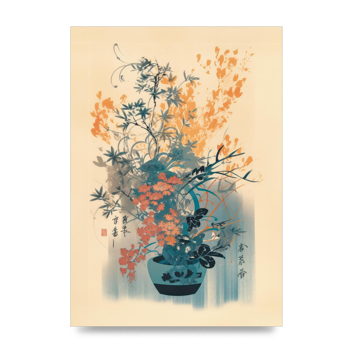Stunning Ikebana Risograph Artwork