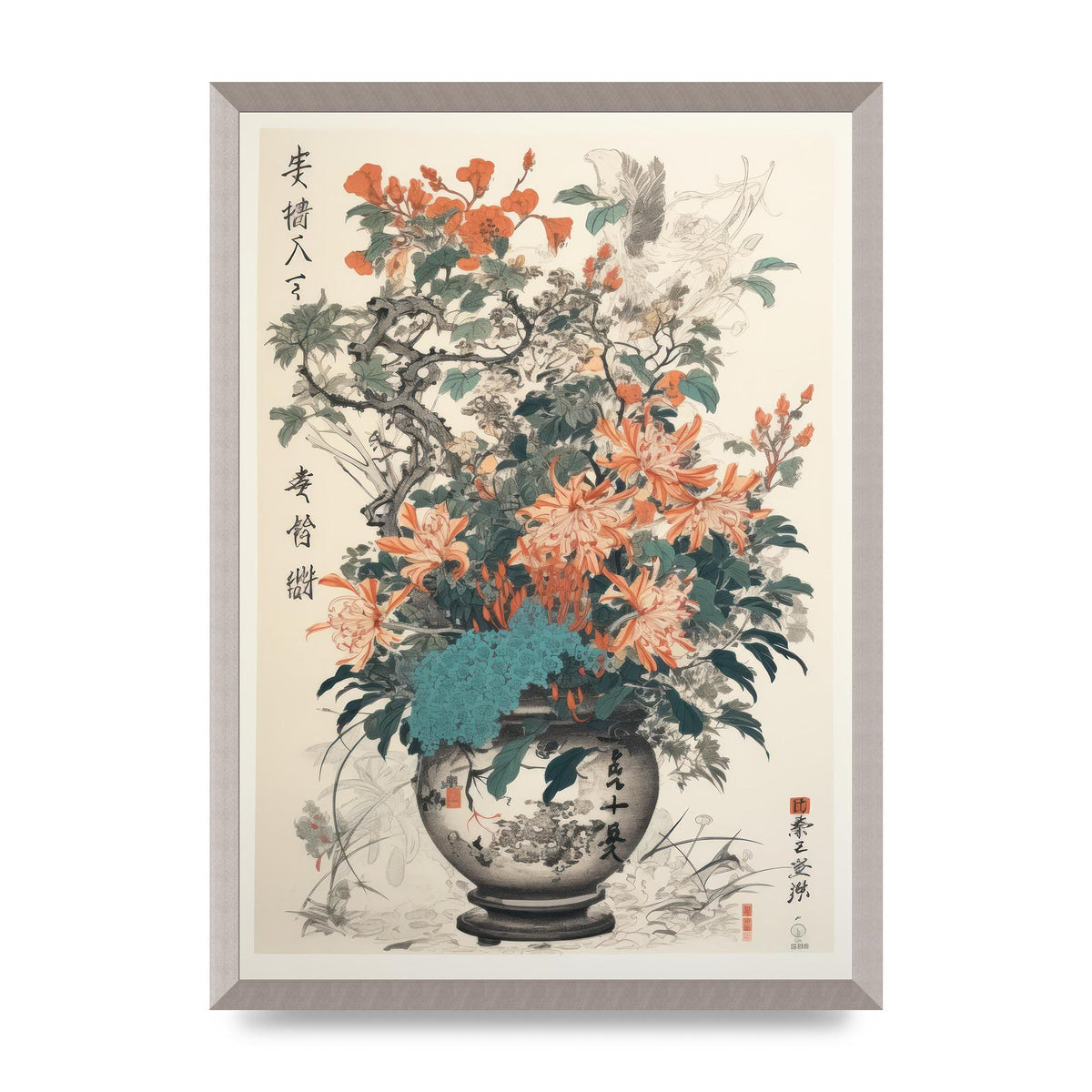 Exquisite Ikebana Risograph with Kanji
