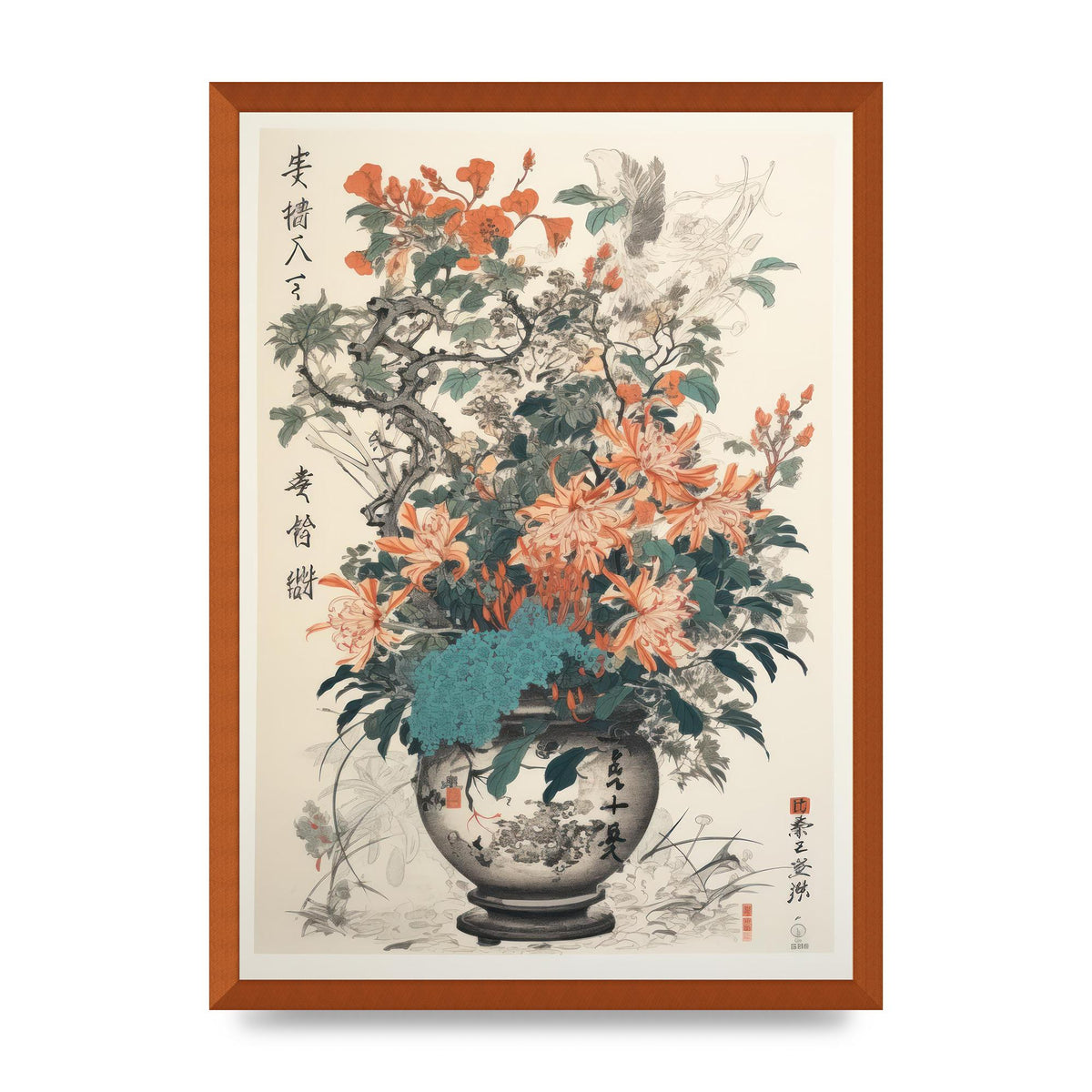 Exquisite Ikebana Risograph with Kanji