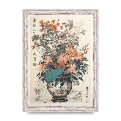 Exquisite Ikebana Risograph with Kanji