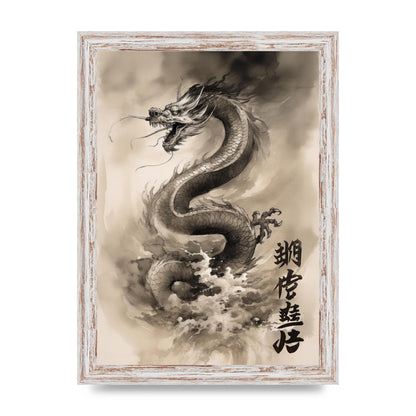 Sumi-e Dragon Traversing Clouds