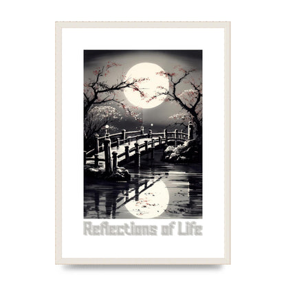 Sumi-e Wooden Bridge and Sakura
