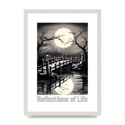 Sumi-e Wooden Bridge and Sakura
