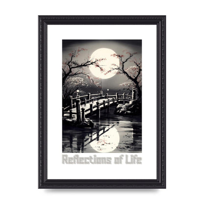 Sumi-e Wooden Bridge and Sakura