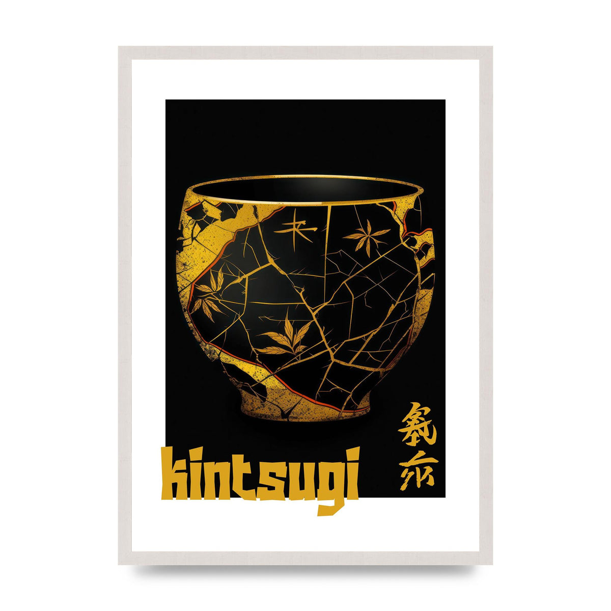 Kintsugi Art with Golden Streaked Pottery