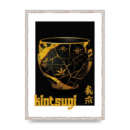 Kintsugi Art with Golden Streaked Pottery