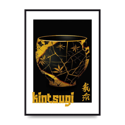Kintsugi Art with Golden Streaked Pottery