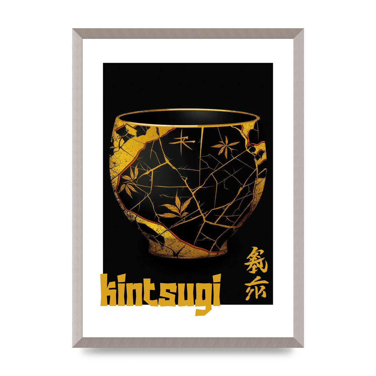 Kintsugi Art with Golden Streaked Pottery