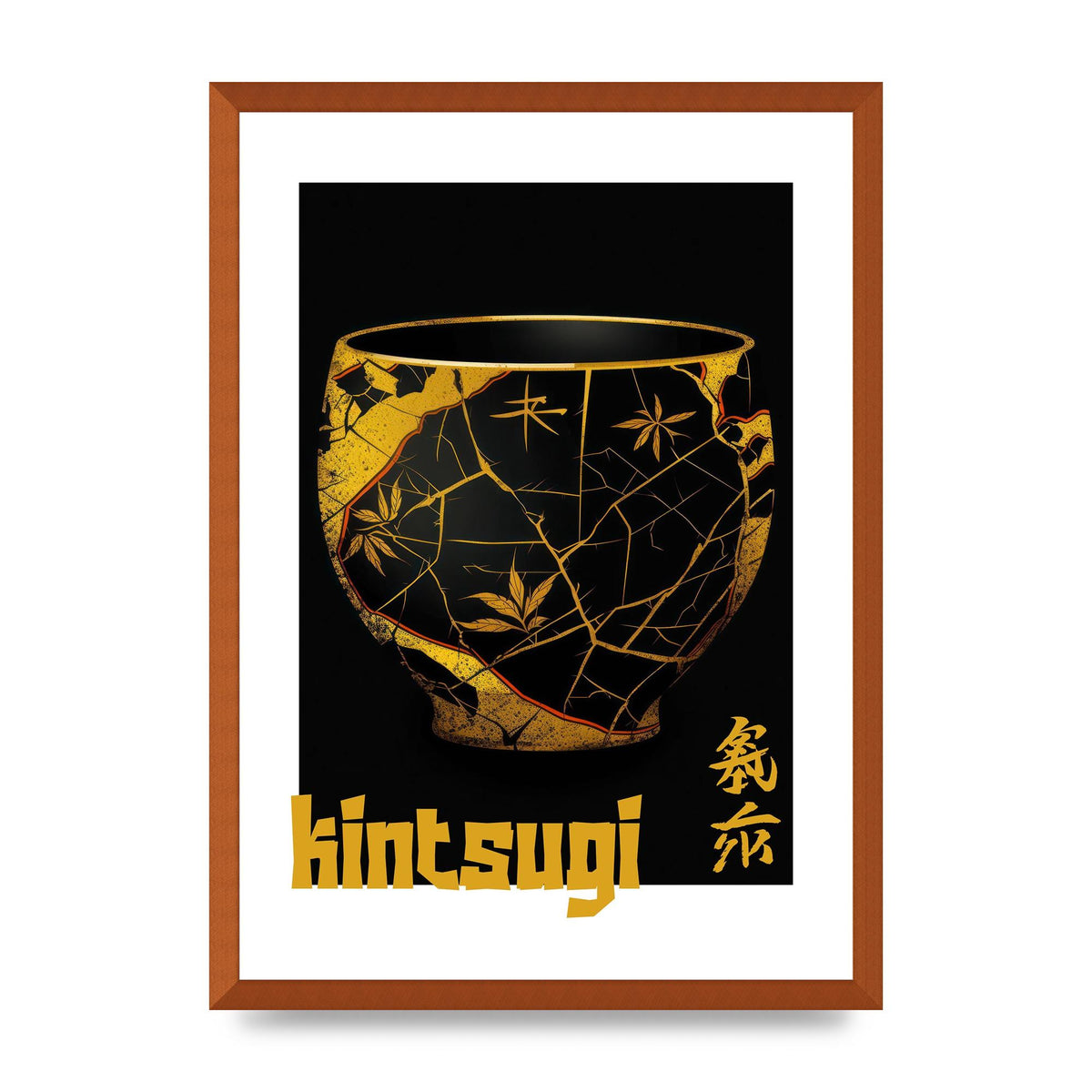 Kintsugi Art with Golden Streaked Pottery