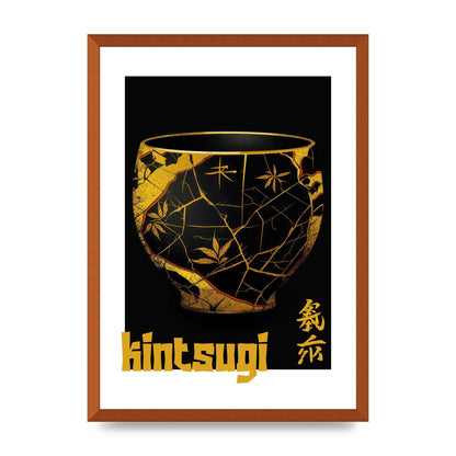Kintsugi Art with Golden Streaked Pottery