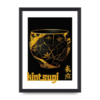 Kintsugi Art with Golden Streaked Pottery