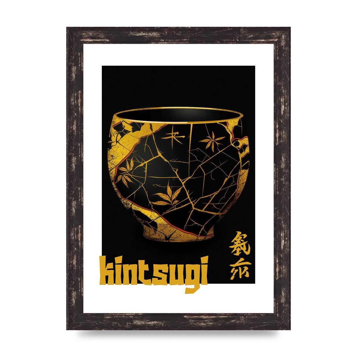 Kintsugi Art with Golden Streaked Pottery