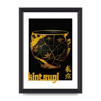 Kintsugi Art with Golden Streaked Pottery