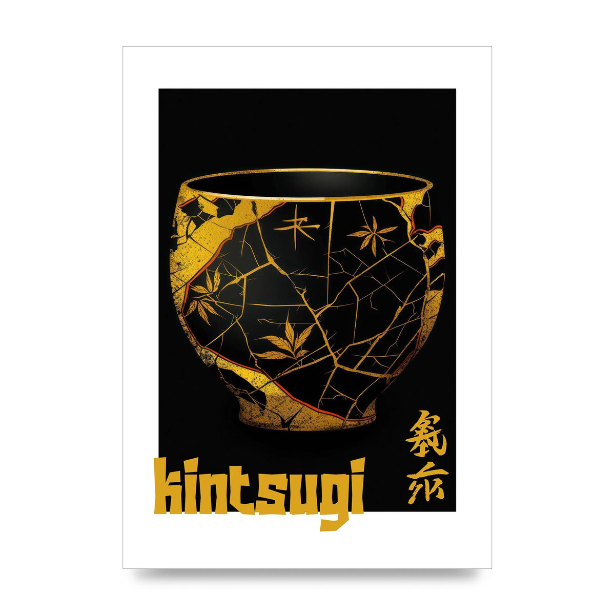 Kintsugi Art with Golden Streaked Pottery