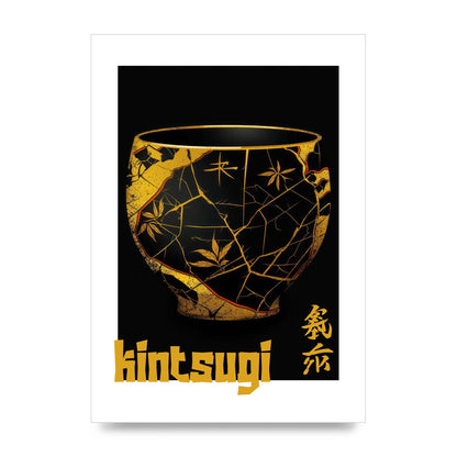 Kintsugi Art with Golden Streaked Pottery