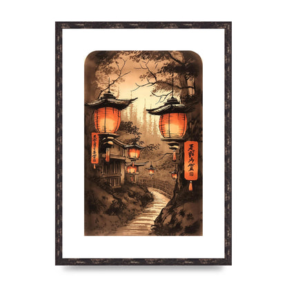Luminous Lanterns Toward Old Temple