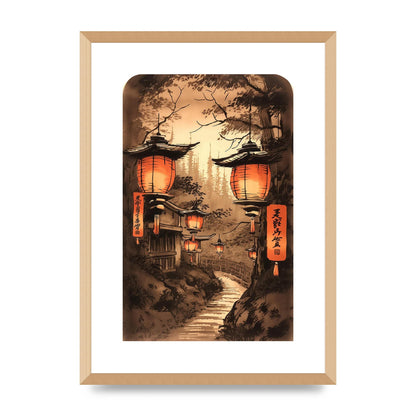 Luminous Lanterns Toward Old Temple
