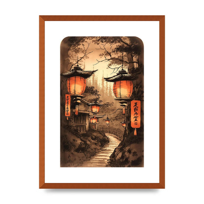 Luminous Lanterns Toward Old Temple