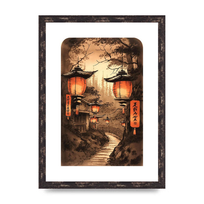 Luminous Lanterns Toward Old Temple