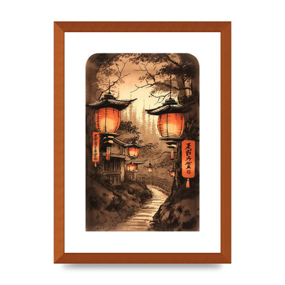 Luminous Lanterns Toward Old Temple