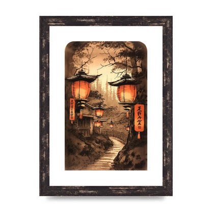 Luminous Lanterns Toward Old Temple