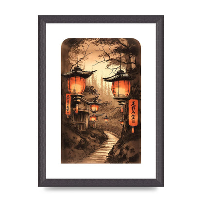 Luminous Lanterns Toward Old Temple