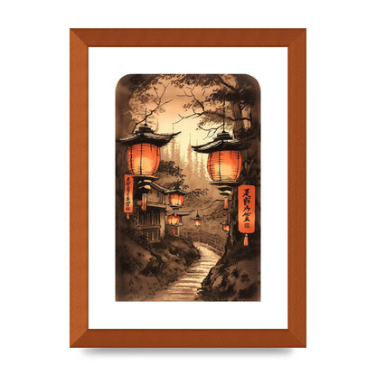 Luminous Lanterns Toward Old Temple