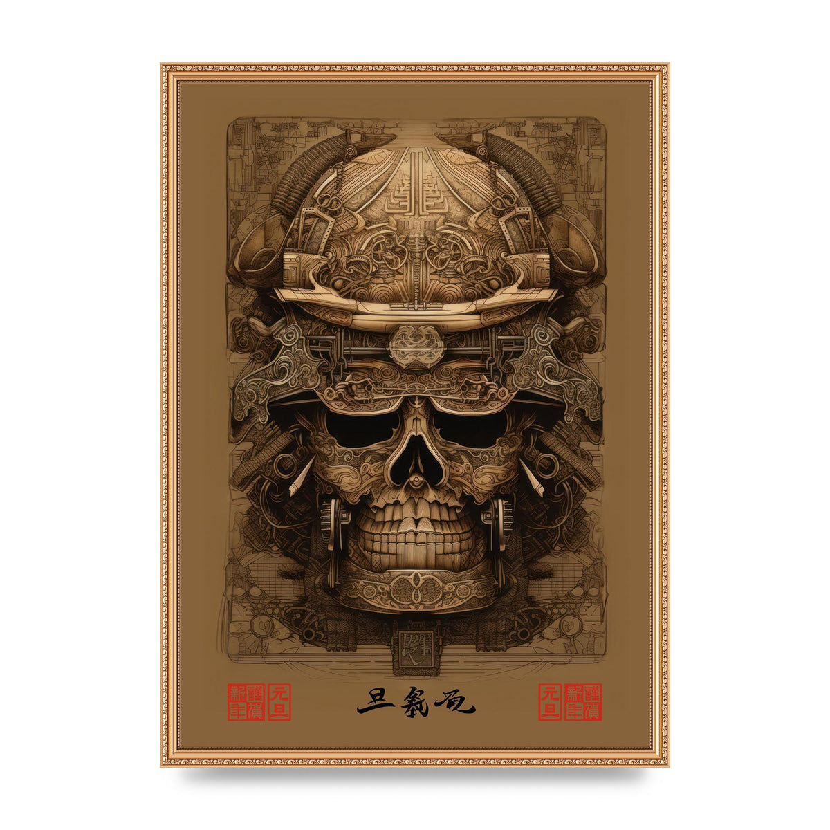 Kabuto Lithograph with Elaborate Patterns