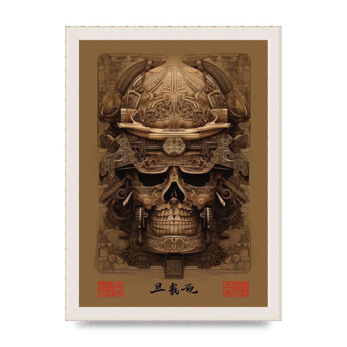 Kabuto Lithograph with Elaborate Patterns