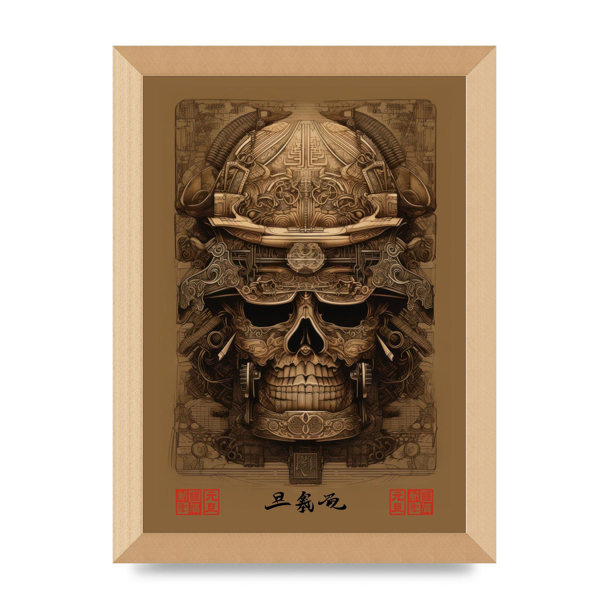Kabuto Lithograph with Elaborate Patterns