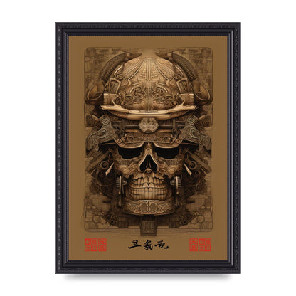 Kabuto Lithograph with Elaborate Patterns