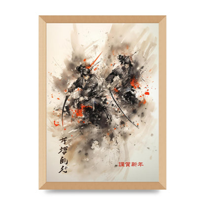 Electrifying Samurai Clash Sumi-e