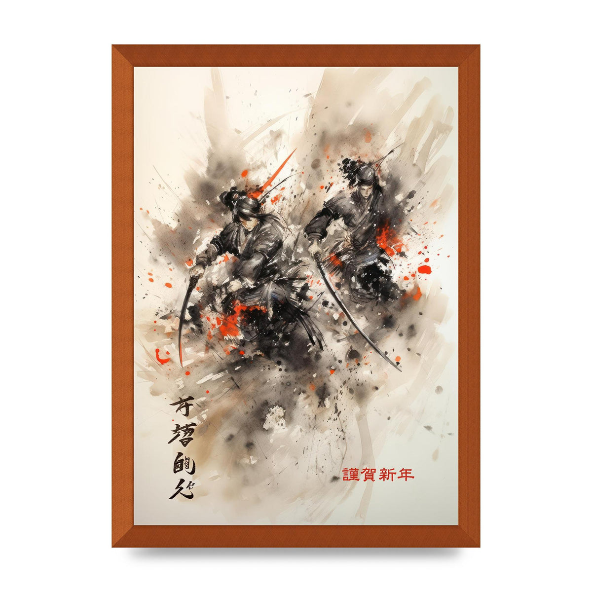 Electrifying Samurai Clash Sumi-e