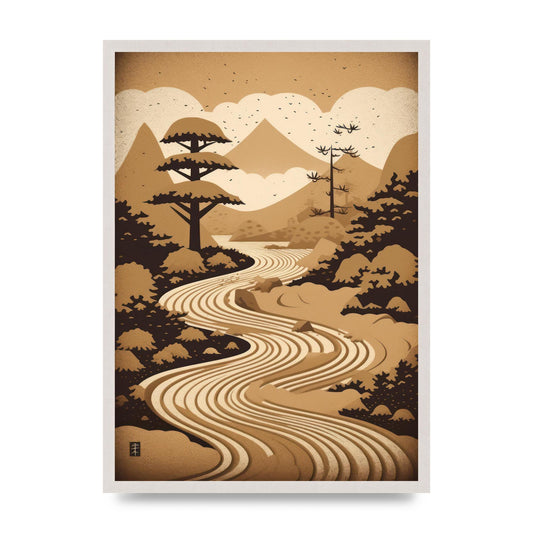 Zen Stone Garden Lithograph