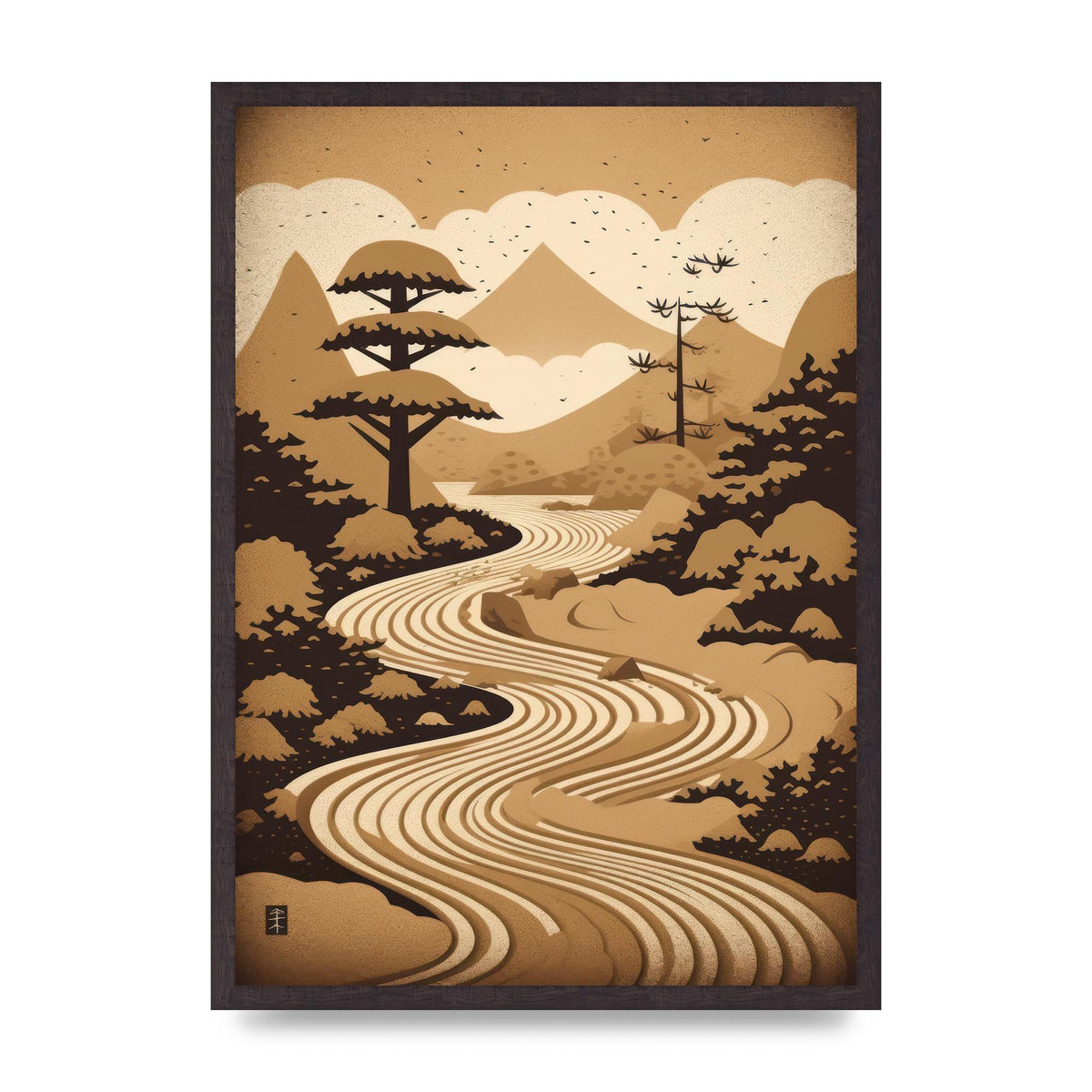 Zen Stone Garden Lithograph