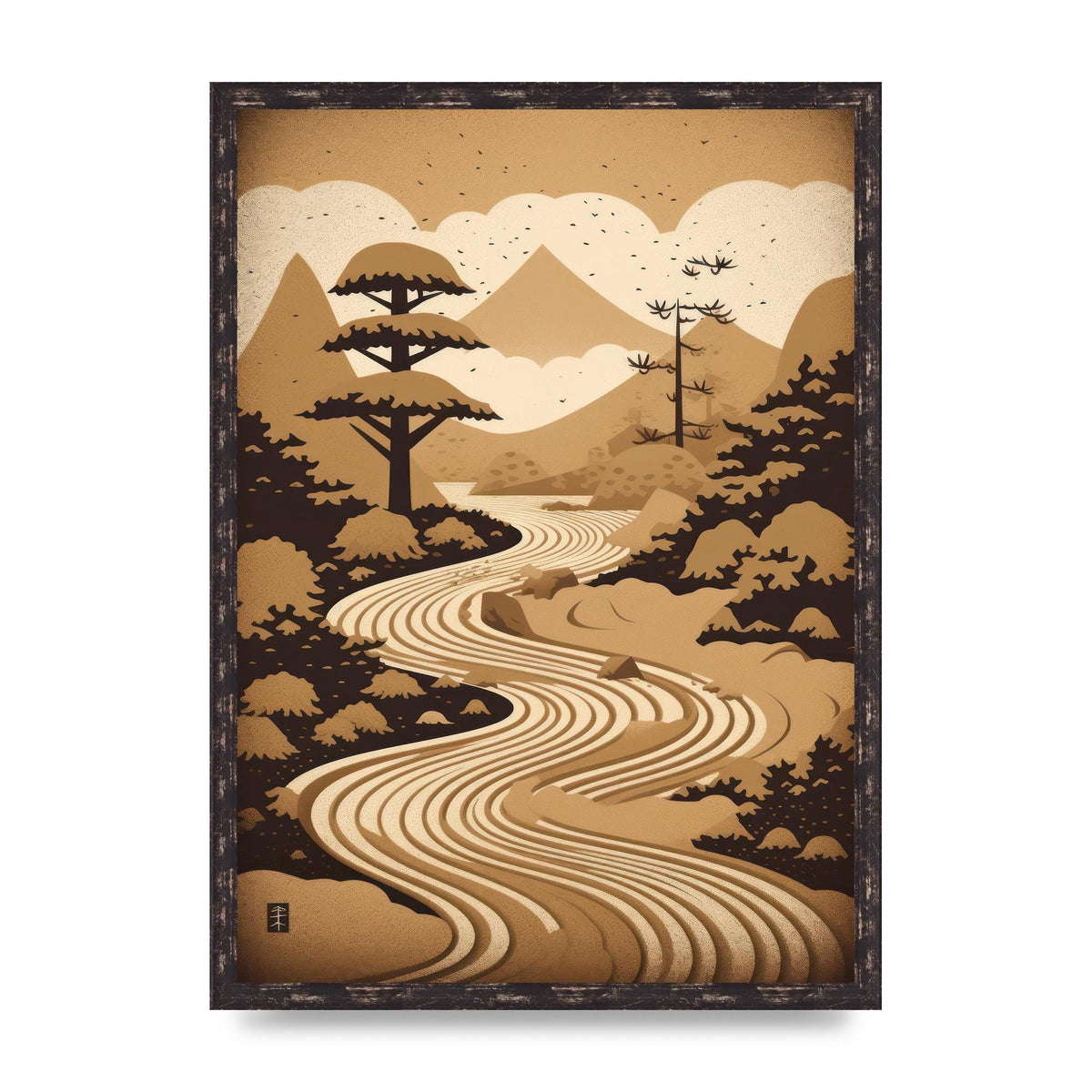 Zen Stone Garden Lithograph