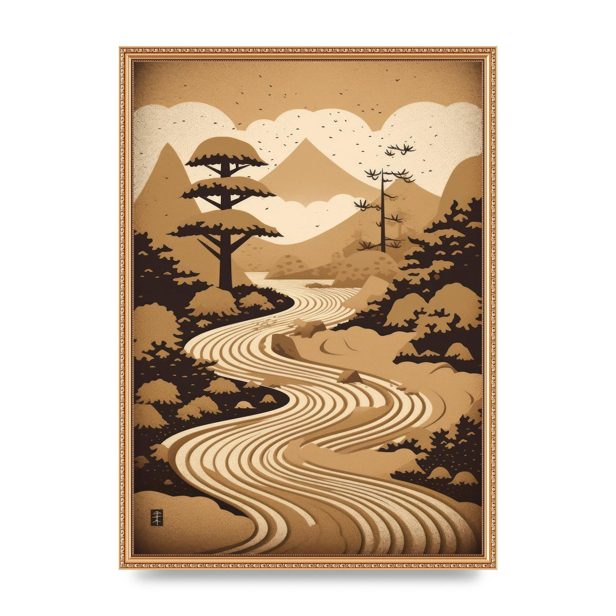 Zen Stone Garden Lithograph