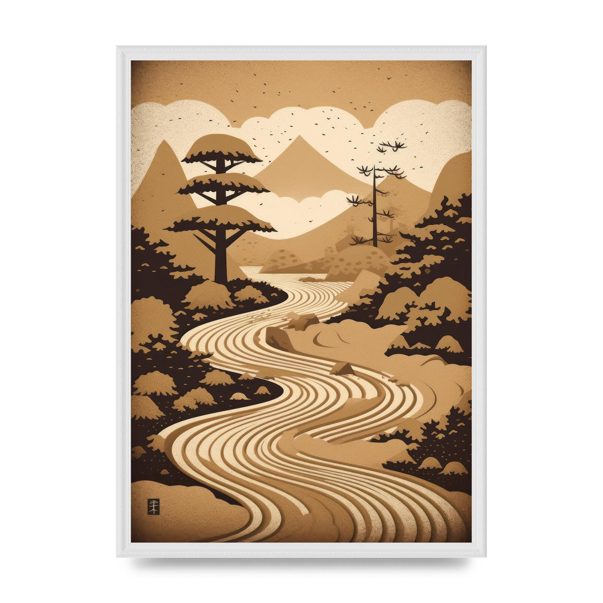 Zen Stone Garden Lithograph