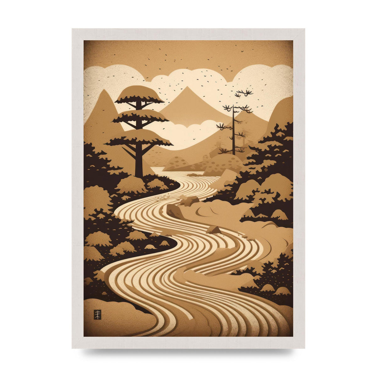Zen Stone Garden Lithograph