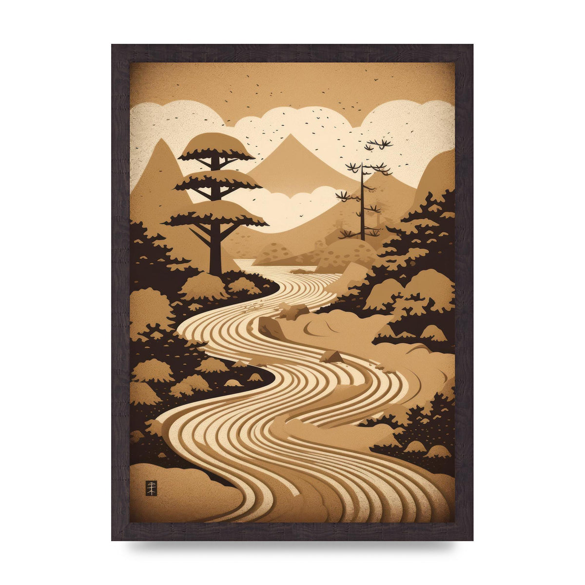 Zen Stone Garden Lithograph