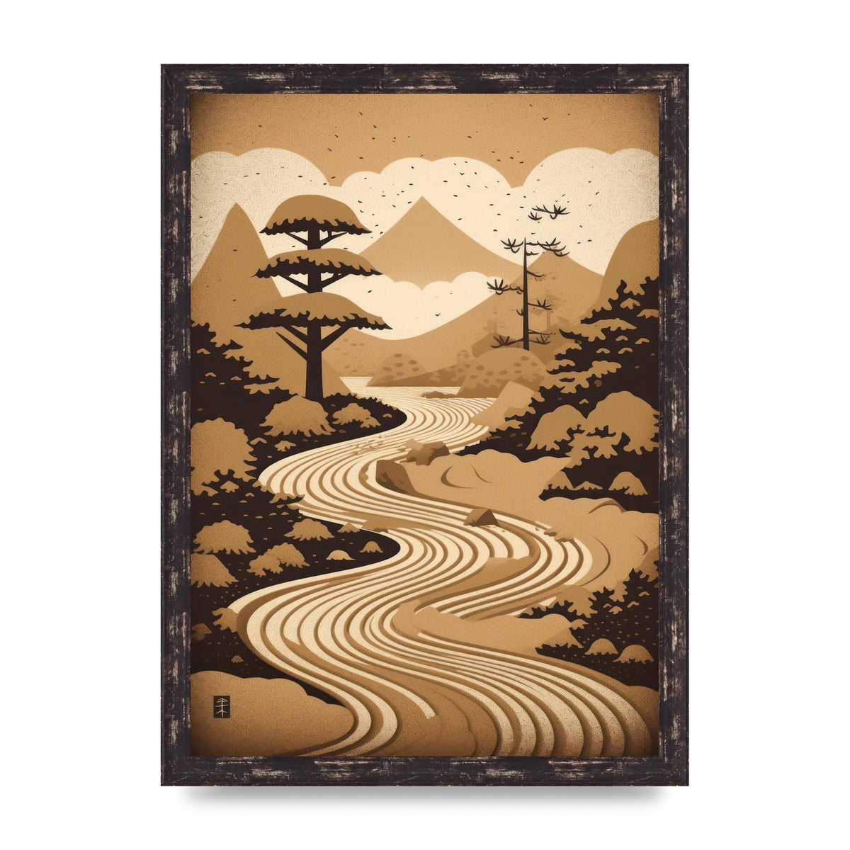 Zen Stone Garden Lithograph